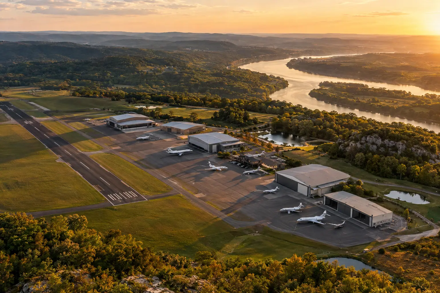 Business aviation ramp near Nashville