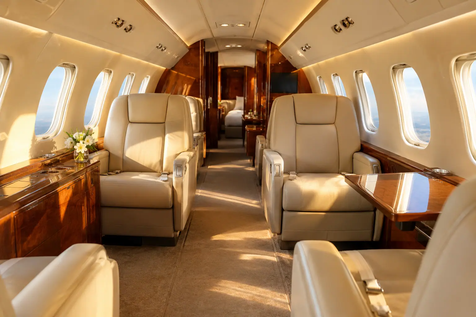 Private jet cabin