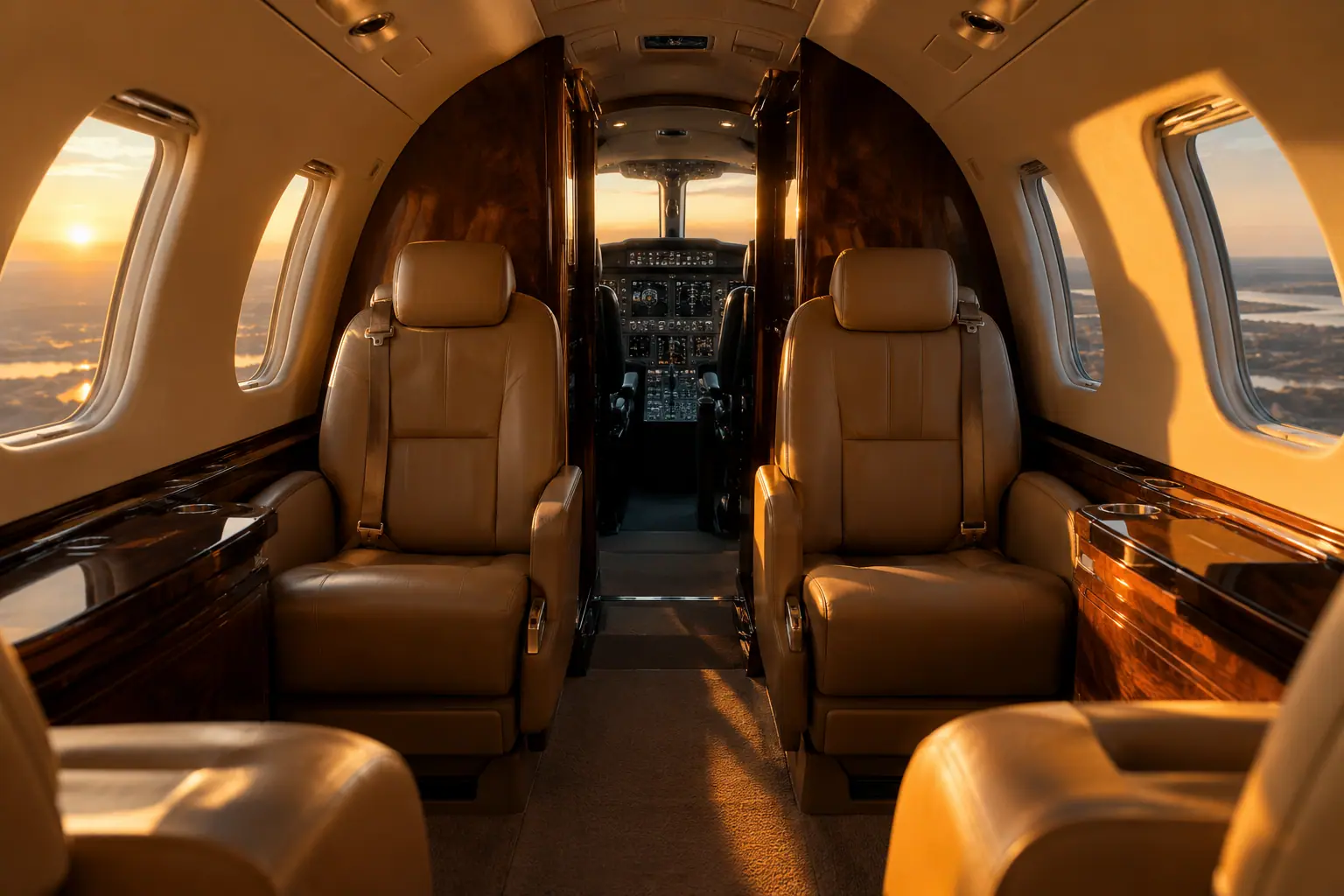 Turboprop cabin interior