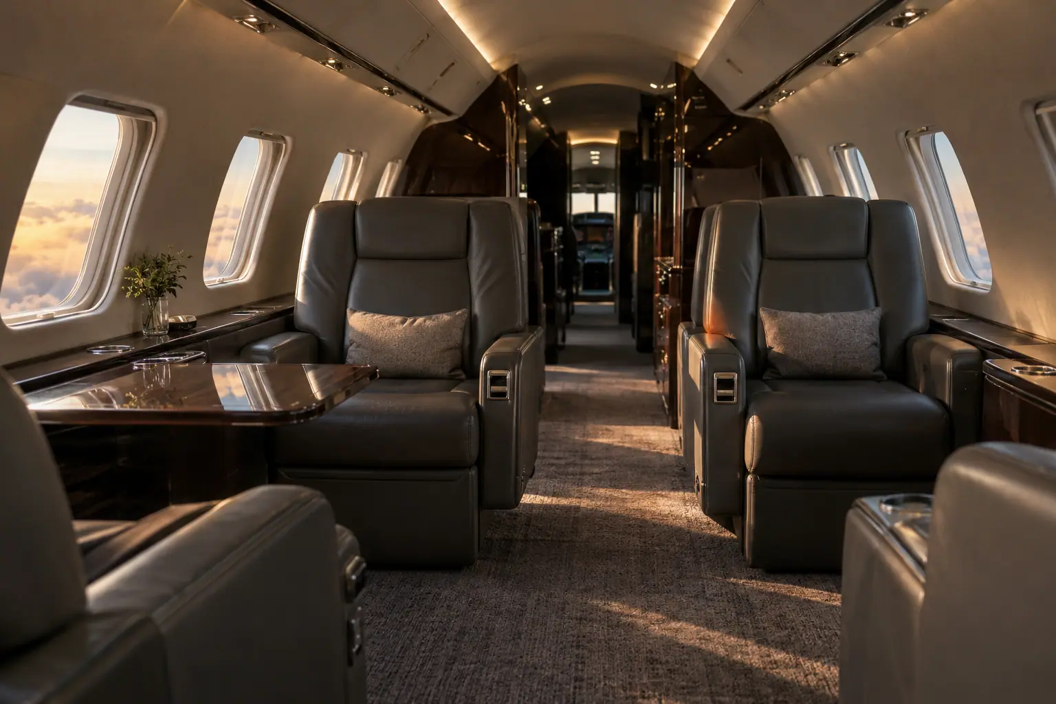 Heavy jet cabin interior
